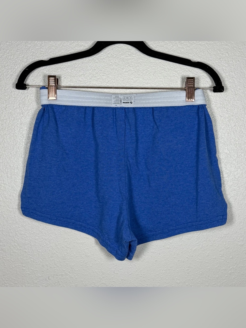Soffe Small Women’s Modern Blue Authentic Cheer Shorts Jersey Knit Foldover Camp